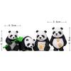 4Pcs Panda Statue Cartoon Cute Expressions Anti-fade Attractive Panda Crafts Micro Landscape Animal Ornament Home Decor