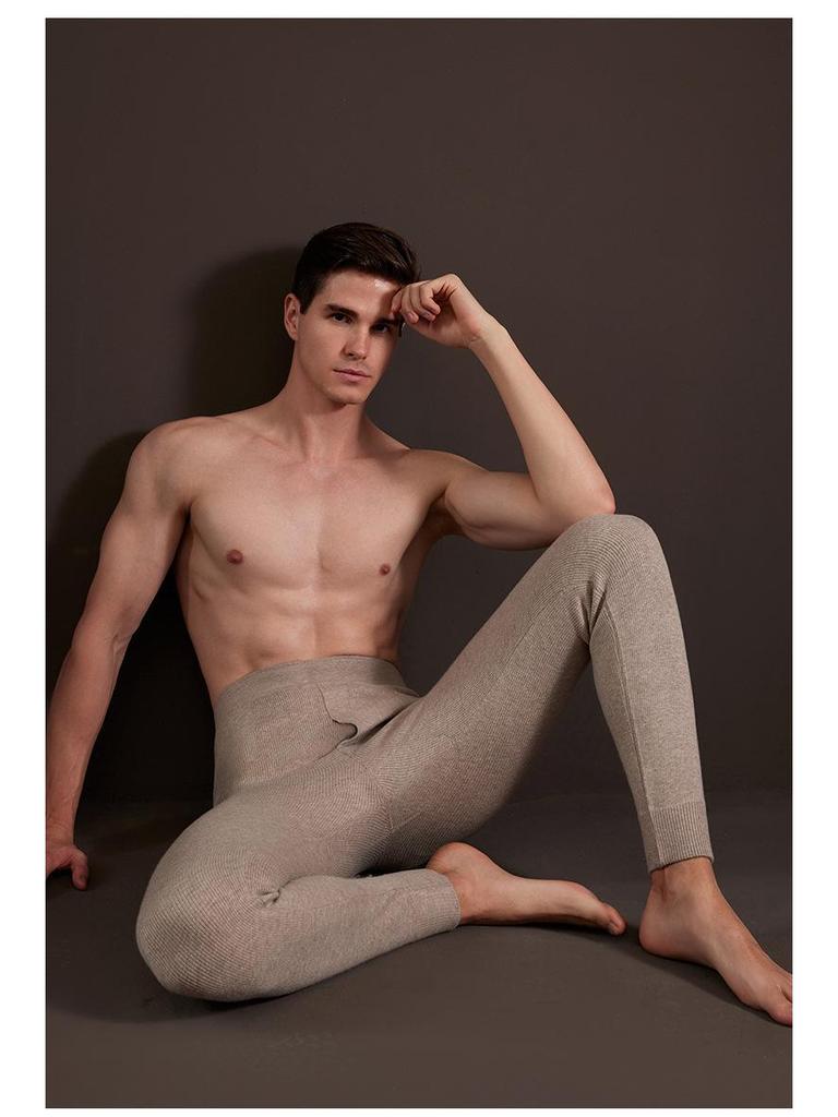 Men's and Women's High Waist Wool Cashmere Pants - Thick & Slim Fit for Winter Base Layer Wear