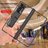 Electroplate Frame Hinge HD Transparent Case for Honor Magic V2 Glass with Screen Protection Cover