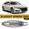 6x Delete Chrome Vinyl Matte Black Window Trim for Honda Accord Sedan 2018-
