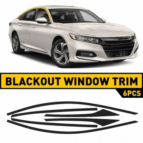For 18-20 Honda Accord Window Trim Chrome Delete Blackout Pre Cut - Black Gloss
