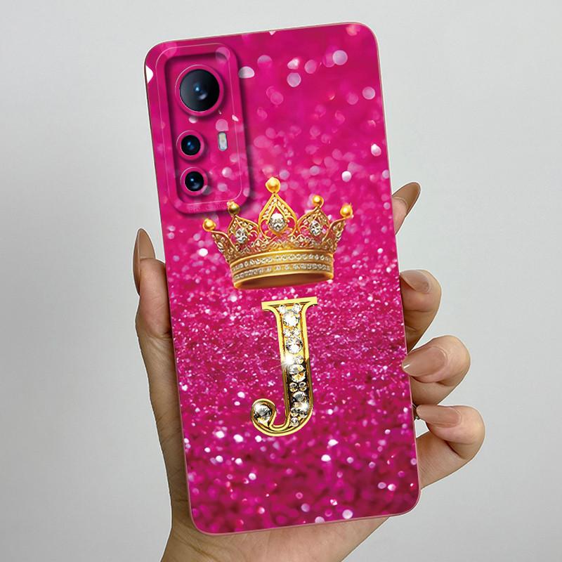 For Xiaomi 12 Lite Case Xiaomi 12T Pro 5G Casing Crown Letter Couple Phone Case Soft Liquid Silicone Lens Protective Back Cover