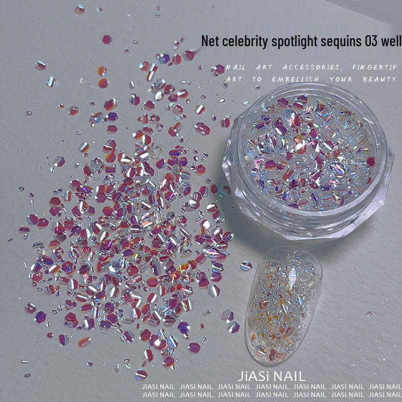 High-Grade Mixed Glitter & Flash Powder for Nail Art - Ultra Sparkly, Handmade, Light Luxury, Versatile Decor Accessory