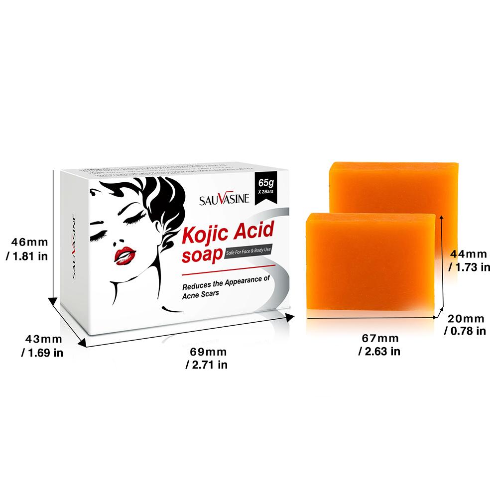 2pcs Kojic Acid Glow Soap Facial Deep Cleaning Even Skin Tone Skin Lightening Soap Oil Control Moisturizing Face Skin Care