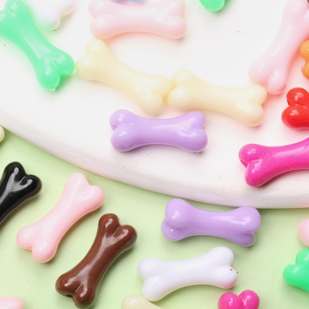8.6*20mm 20Pcs Acrylic Colored Bone Fashion Beads Pendant Handmade Materials Jewelry Accessory
