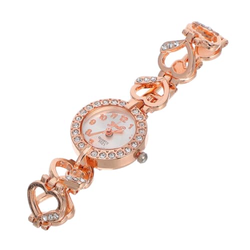 

LIFKOME Women s Digital Quartz Watch with Full Diamond Peach Heart Movement, Stylish Wrist Decoration, Beautiful Rose Gold Design