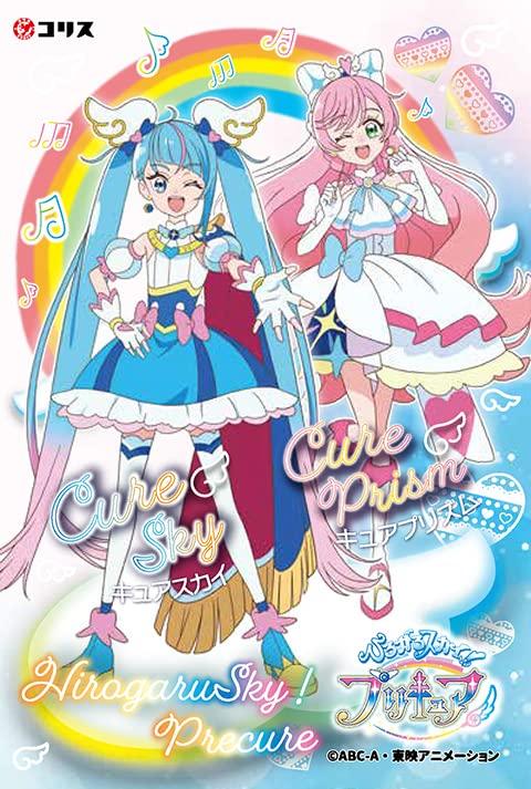 Coris Hirogaru Sky! PreCure Sparkling Clear Card Gum, 15 Pieces, Includes One Postcard-sized Clear Card. Candy Toys & Gum