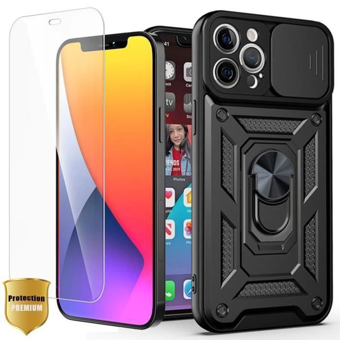 Coque de Protection - PROSHOP - iPhone 13 Pro Max - Rigide - Noir - 2 Verres Trempés