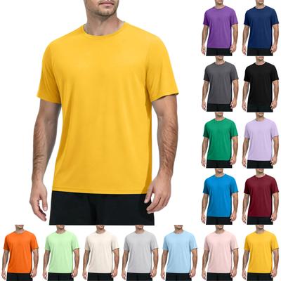 Men Short Sleeve Crew Neck T Shirt Lightweight Breathable Classic Top for Daily Wear and Sports Activities