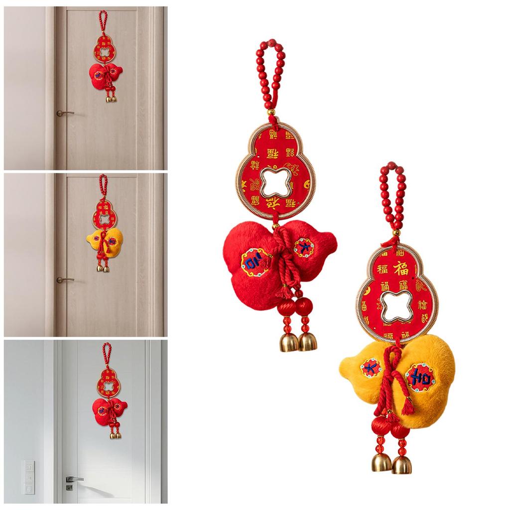 Plush Gourd Pendant 2026 New Year Decoration Classic Elements Home Decor Lunar New Year Ornament for Wall Bedroom Holiday