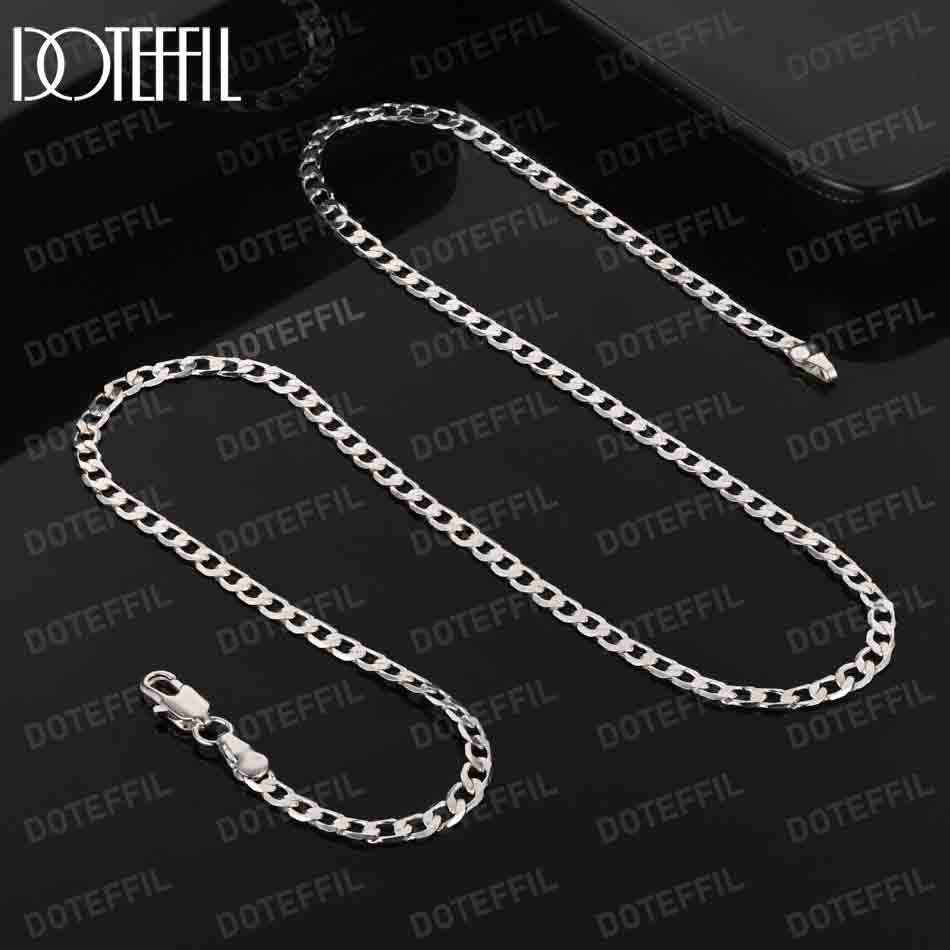 Argint 925 Sterling 16/18/20/22/24/26/28/30 inci 4 mm Colier lateral Bijuterii nunta de moda