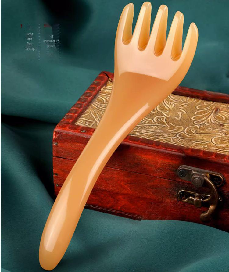 Five-Claw Head Therapy Massager Comb - Resin Acupoint Scalp Scratcher.
