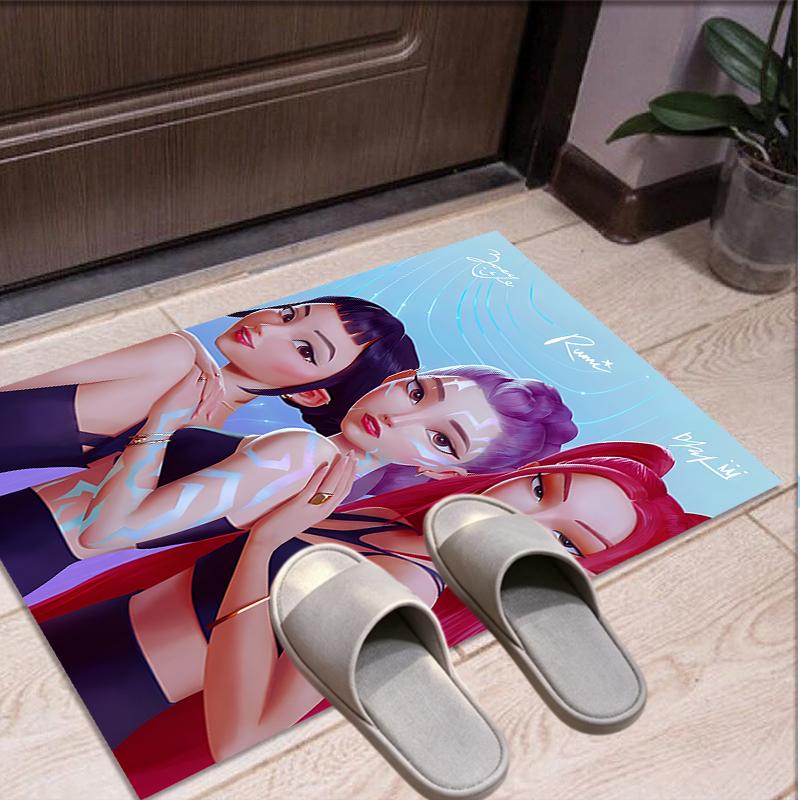 KPop Demon Hunters Pattern Rug, Indoor/Outdoor Mat, for Picnic, Gameroom, Bedroom, Office, Living Room, Home Decor Carpet, Birthday Gift
