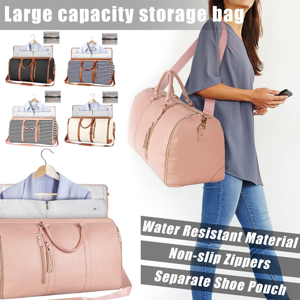 Women's Folding Suit Travel Bag Multifunctional Storage Bag Large Capacity Large PU Portable Luggage Bag