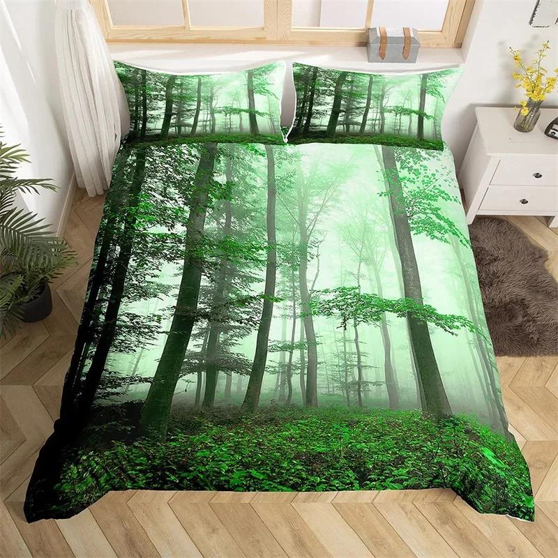 

Dense Birch Trees With Leaves Duvet Cover Tree Lush Twin Queen King Bedding Set Jungle Nature Botanical Print Comforter Cover EU Single(135x200cm)