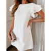 GMXIA Moda Donna Estate Primavera Colore Unico Stampa Scollo Rotondo Manica Corta Abiti Casual