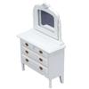 European Style Dollhouses Wardrobe Cabinet Wooden Dresser Toy For 1/12 Scale Miniature Home Decors