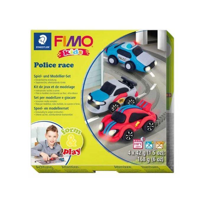 Kit Pâte Polymère - FIMO - Course de Police - Multicolore - 5 Ans et Plus