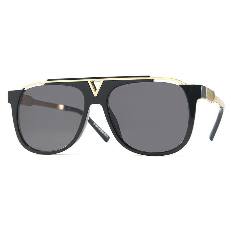 Dote Men's Luxury Designer Square Sunglasses Vintage Mirror Gradient Metal Big Frame Punk Uv400 Sun Glasses For Wo