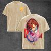 T-shirt Imprimé Dandadan Momo Ayase Hommes Femmes T-shirts en Coton Lavé Manga Vintage T-shirt Harajuku Masculin Décontracté Manches Courtes T-shirt