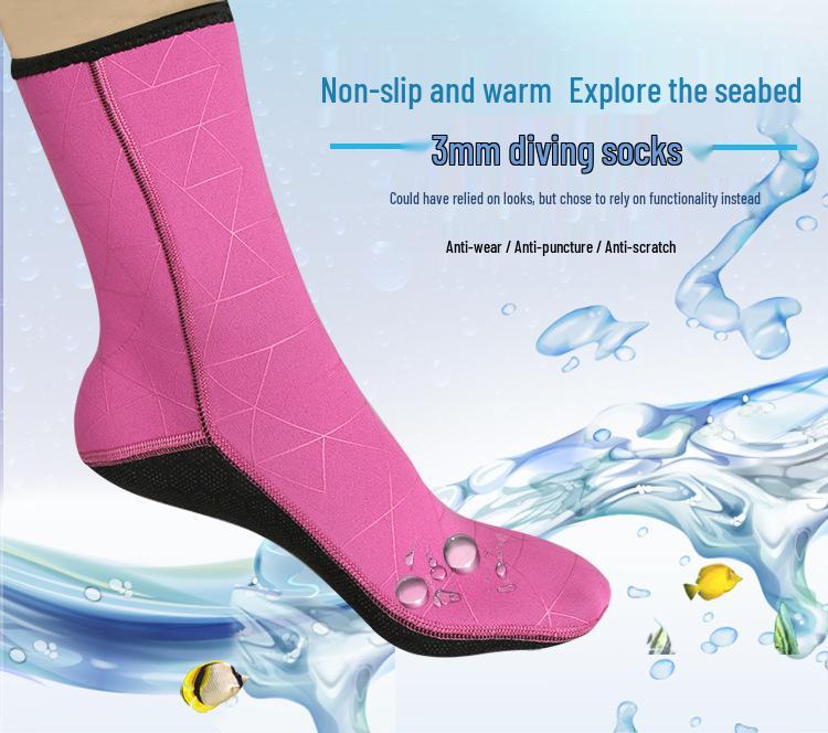 1833 Thick 3mm Warm Non-Slip Diving Socks for Men & Women - Comfortable, Super Elastic Winter Swim & Snorkel Beach Socks