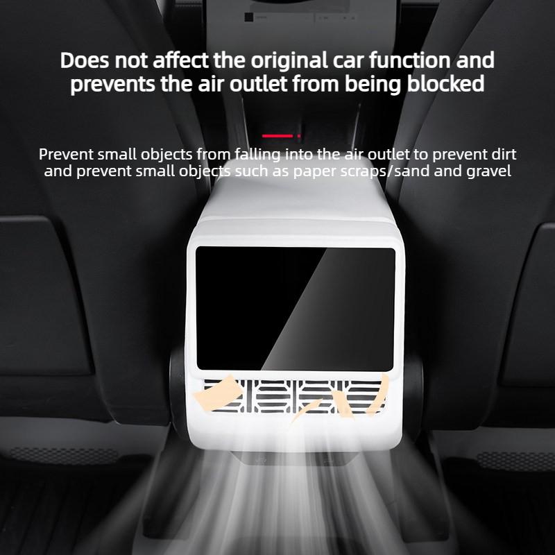 For Tesla Model Y Juniper YL 2025-26 3 Highland 2024-25 Silicone Rear Screen Air Outlet Cover Waterproof Decor Accessories
