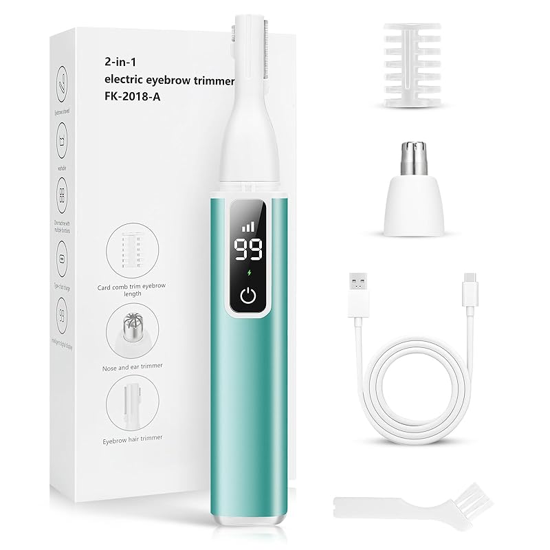 

nose hair cutter eyebrow shaver 2-in-1 ladies &men s [New release & 1 unit multi-purpose & LED power display & 4 colors available] USB Type-C