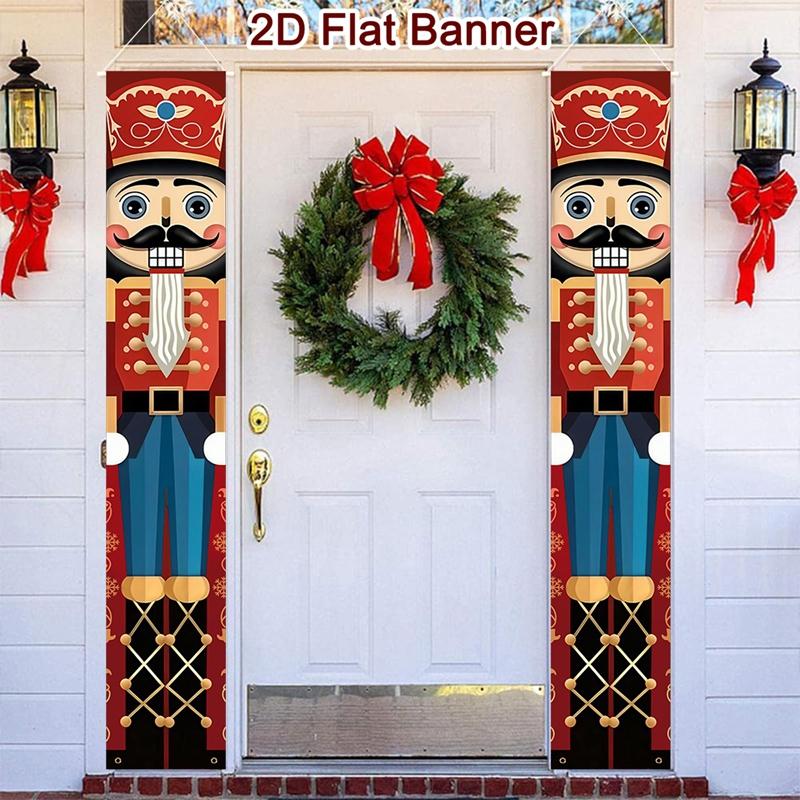 Nutcracker Soldier Door Banner Decor 2025 Christmas Decorations for Home Xmas Hanging Ornaments Navidad Noel Gifts New Year 2026