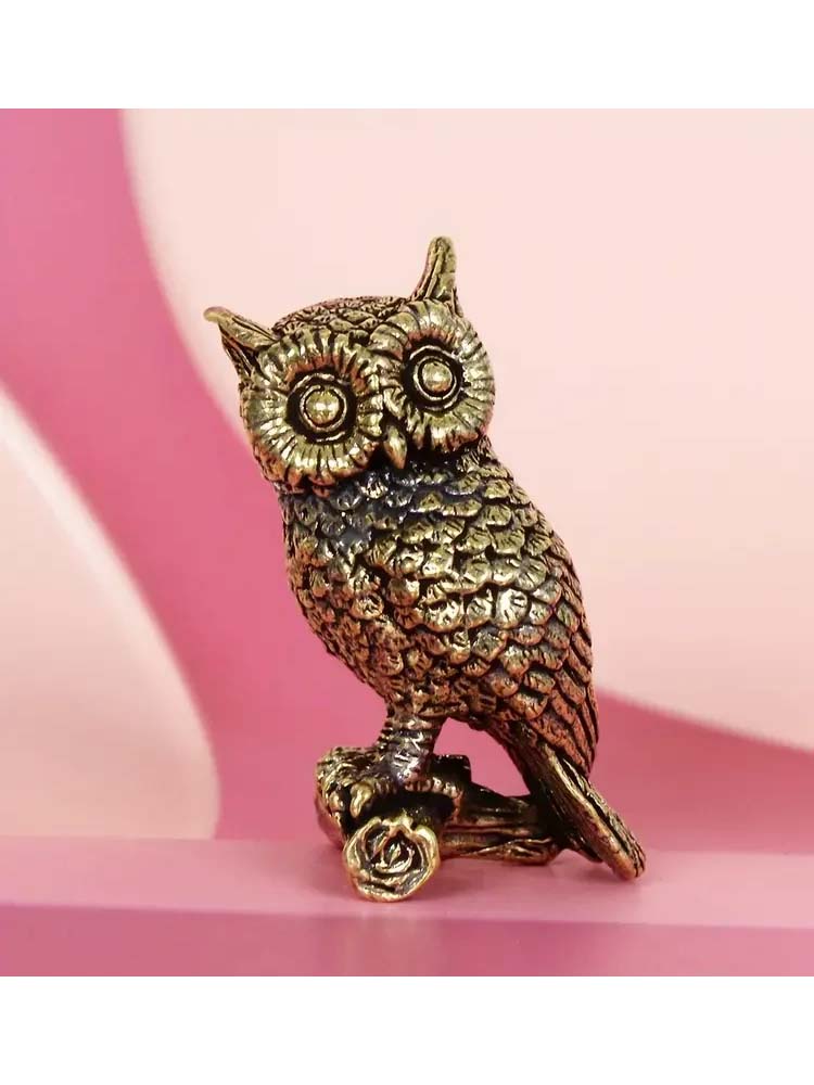 

Vintage Solid Brass Owl Statue Collectible Home & Office Decor Animal Sculpture Intricate Detailing Ideal for Display Owl Decor