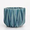 White Ceramic Rhombus Succulent Pot - Modern Retro Mini Vase for Small Plants