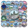 50 Landmark Buildings Personalized Graffiti Outdoor Travel Creative DIY Water Cup Suitcase Stickers