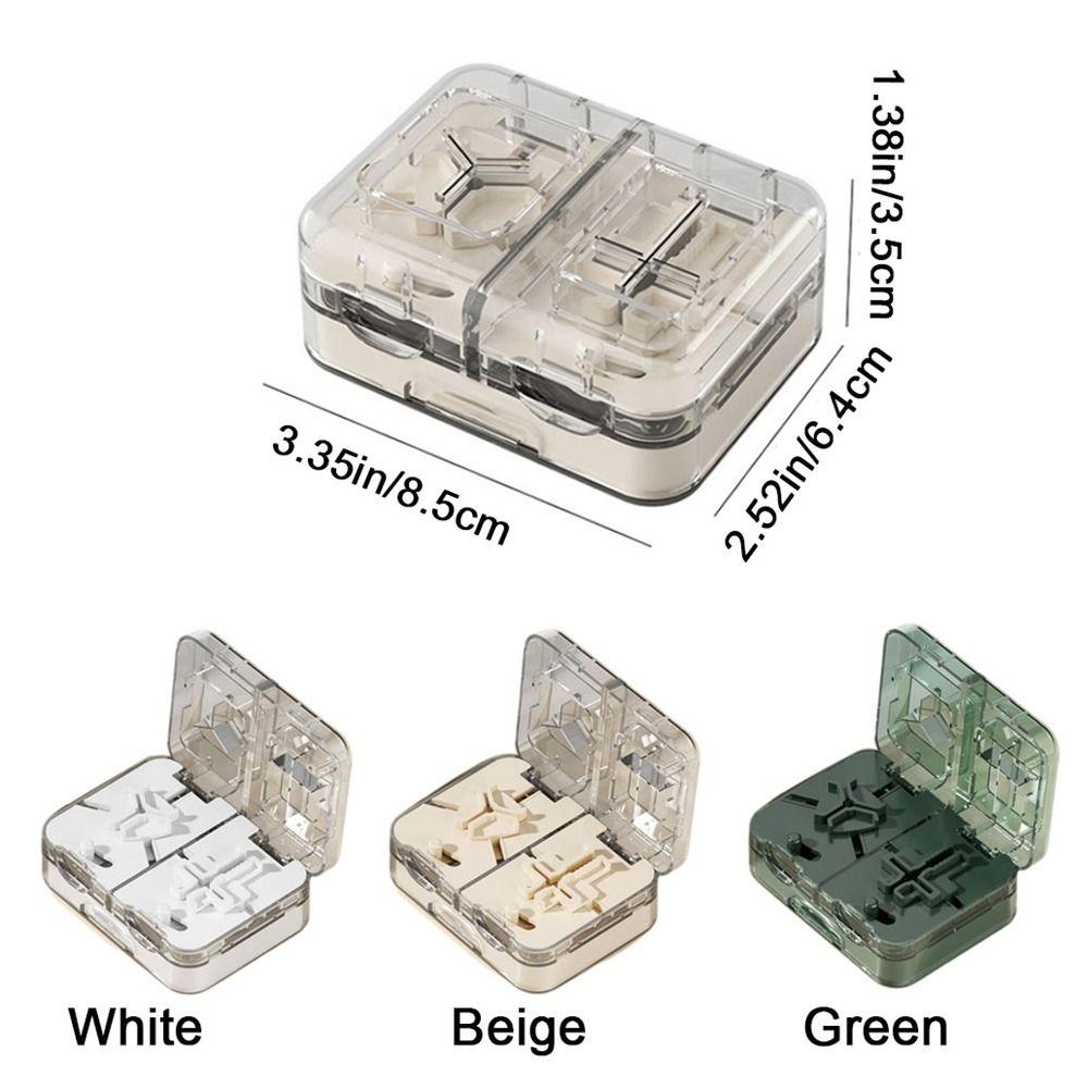 Moisture-proof Double-Layer Pill Box Sealed Pill Organizer Practical Pill Splitter  Office