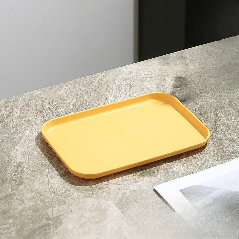 Jednokolorowa Prosta Plastikowa Taca Pogrubiona Płyta Odporna na Upadek Przedszkole Odporna na Upadek Łatwa do Mycia Talerz Stołowy Domowa Taca Odporna na Oparzenia