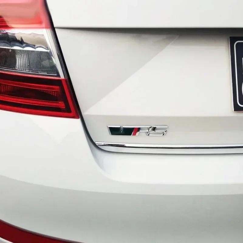 msdf2 For Skoda Rapid Kodiaq Yeti Karoq VRS 2 A7 Tour RS Octavia Fabia Superb Alloy Emblem Car Front Grille Badge Stickers Accessories