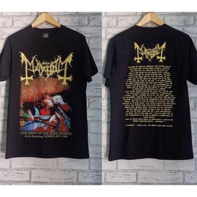 Mayhem - Dawn Of The Black Heart Reprint 2 Sided Vtg Graphic T Shirt S-5XL Unisex T-Shirt