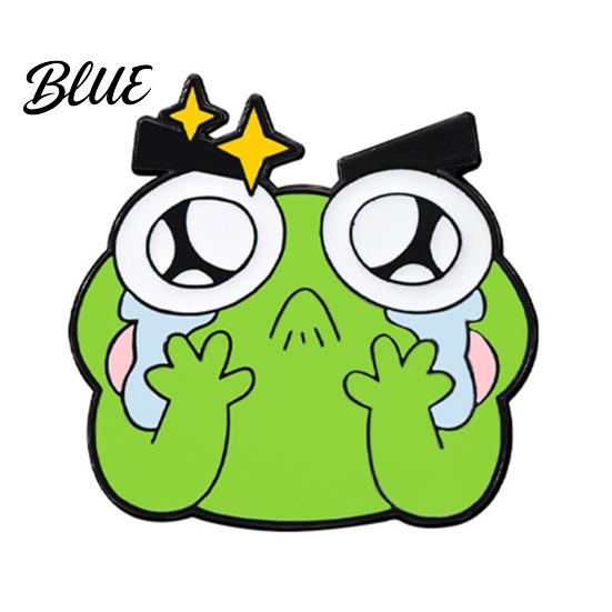 Funny Frog Emoticon Brooch Pin Cartoon Design Zinc Alloy Hand-Painted