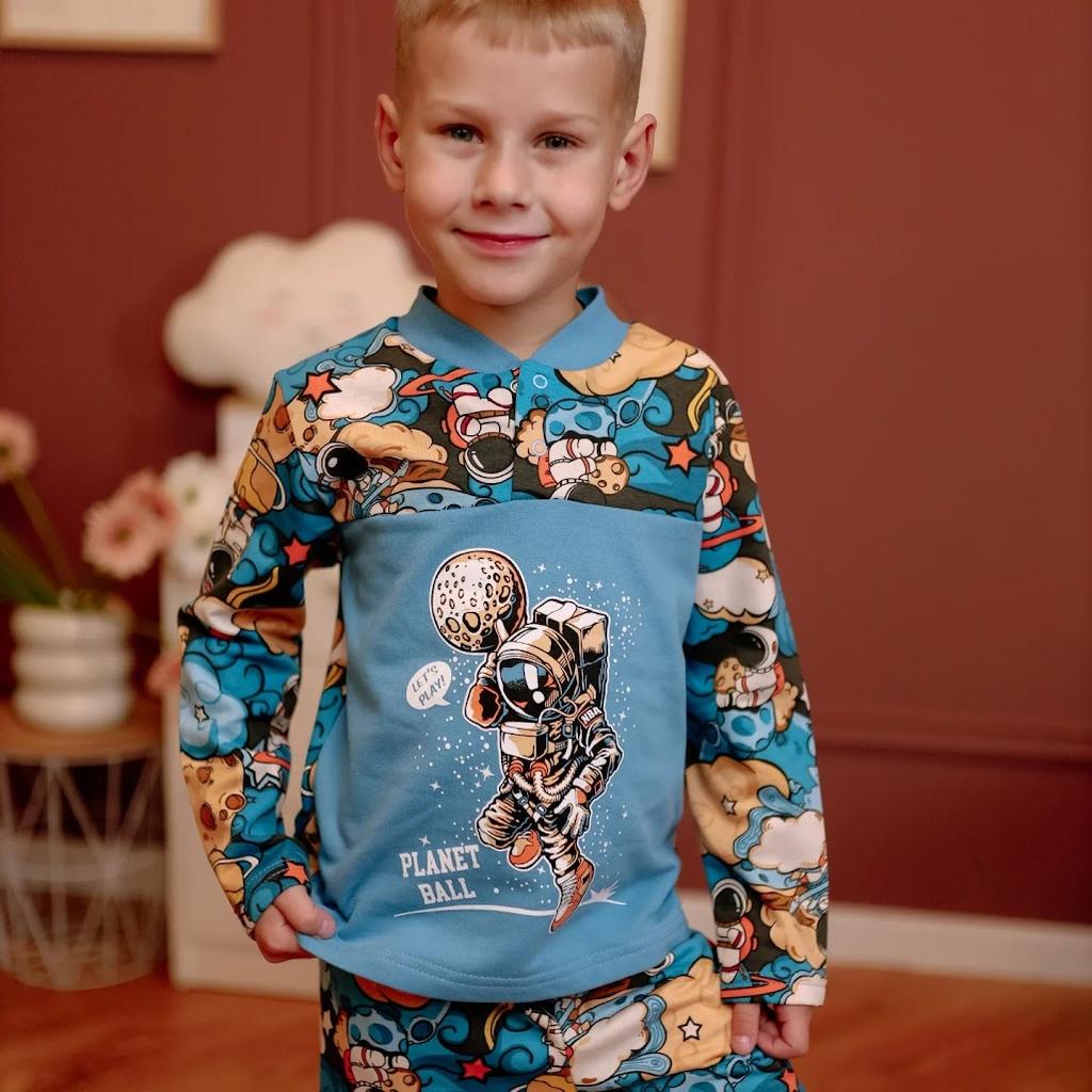 Boys’ Pajama Set – Warm Fleece Lining, Snap Top, Printed Design, Demi-season, 6077-024-33-4 HC