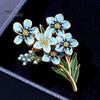 Dainty Flower Badge Forget Me Not Brooch, Alloy Blue Floral Lapel Pin, Memorial Enamel Unique Jewelry for Daily Wear Brooch Pin Coat, Dress,
