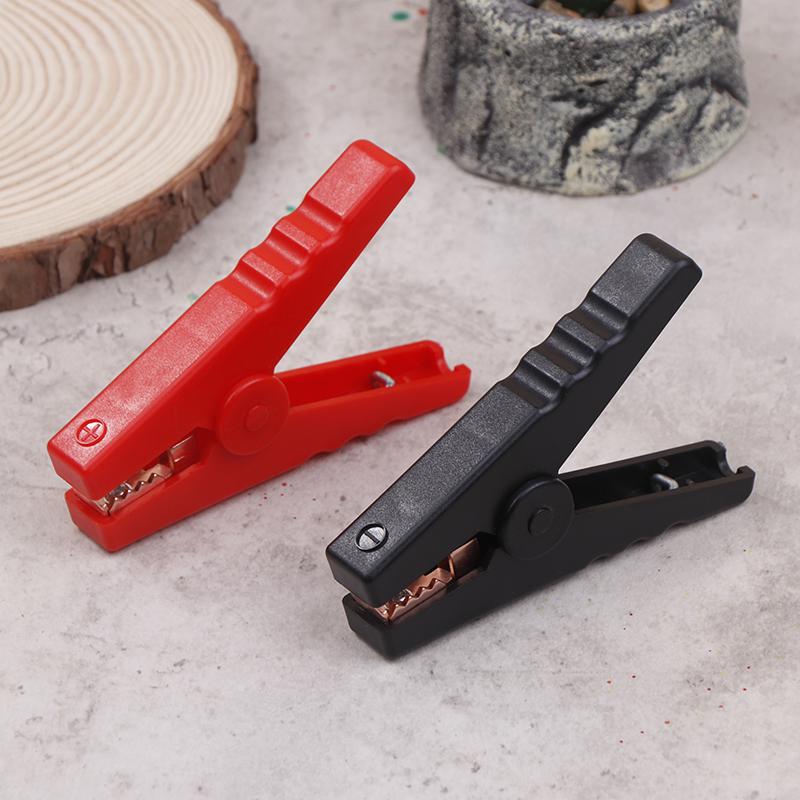 2Pcs Plastic Handle Test Alligator Clip For Electric Project 100A Crocodile Alligator Clips Car Battery Chargers Insulated Clamp