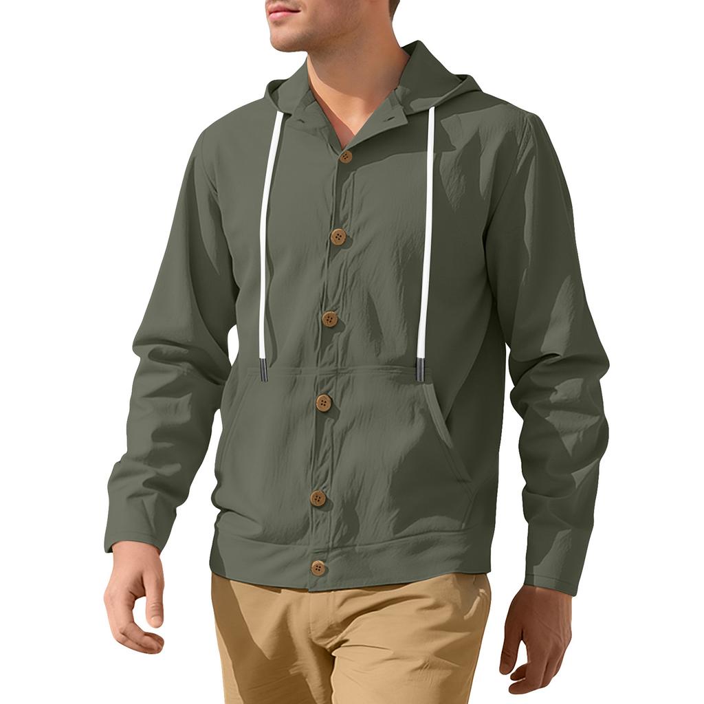 Men's  Loose  Leisure  Hooded Hood  Long Seeves  Coat