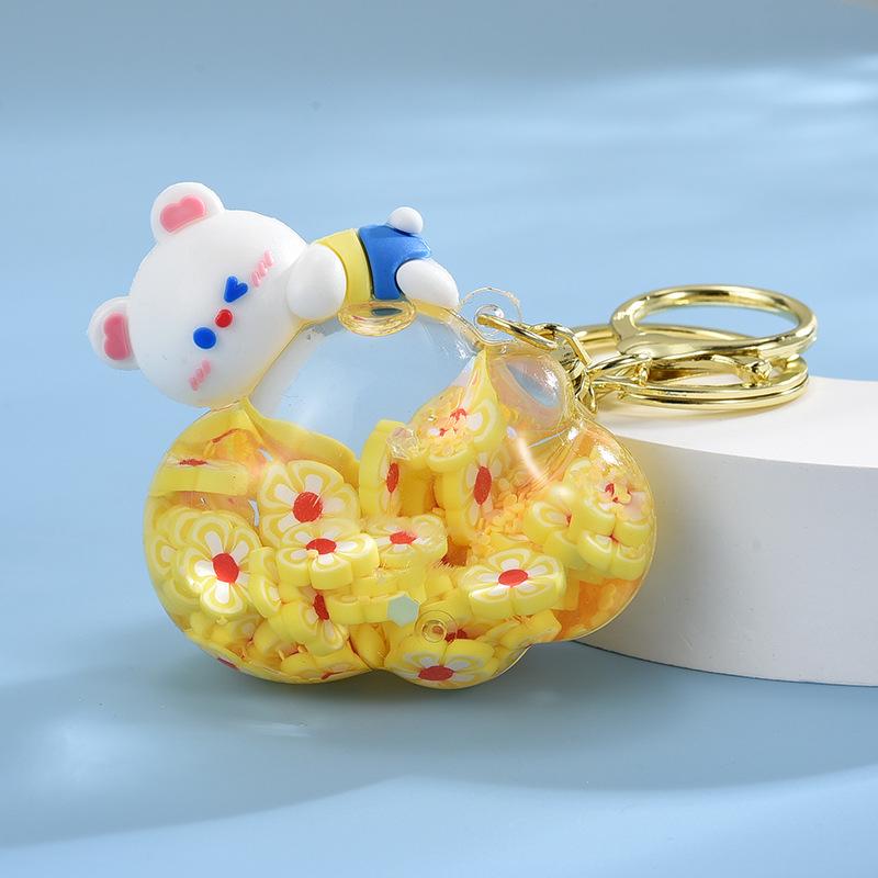 

Брелок для ключей в виде зыбучего песка в виде медведя из облачного масла своими руками из акрила для сумки Light Gold Buckle + Cloud Bear лимонно-желтый