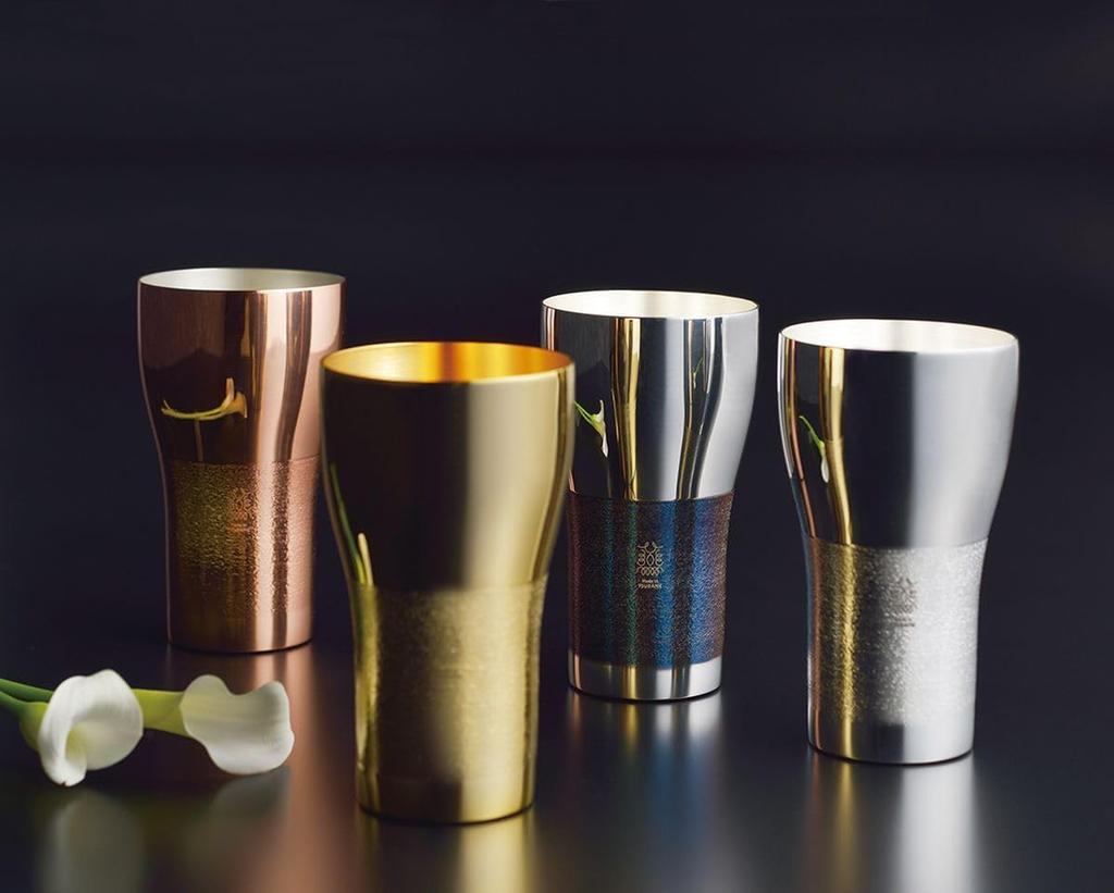 Sake Cup Pure Made in Japan J-kitchens-SimpleBag Set, Copper, 440ml,