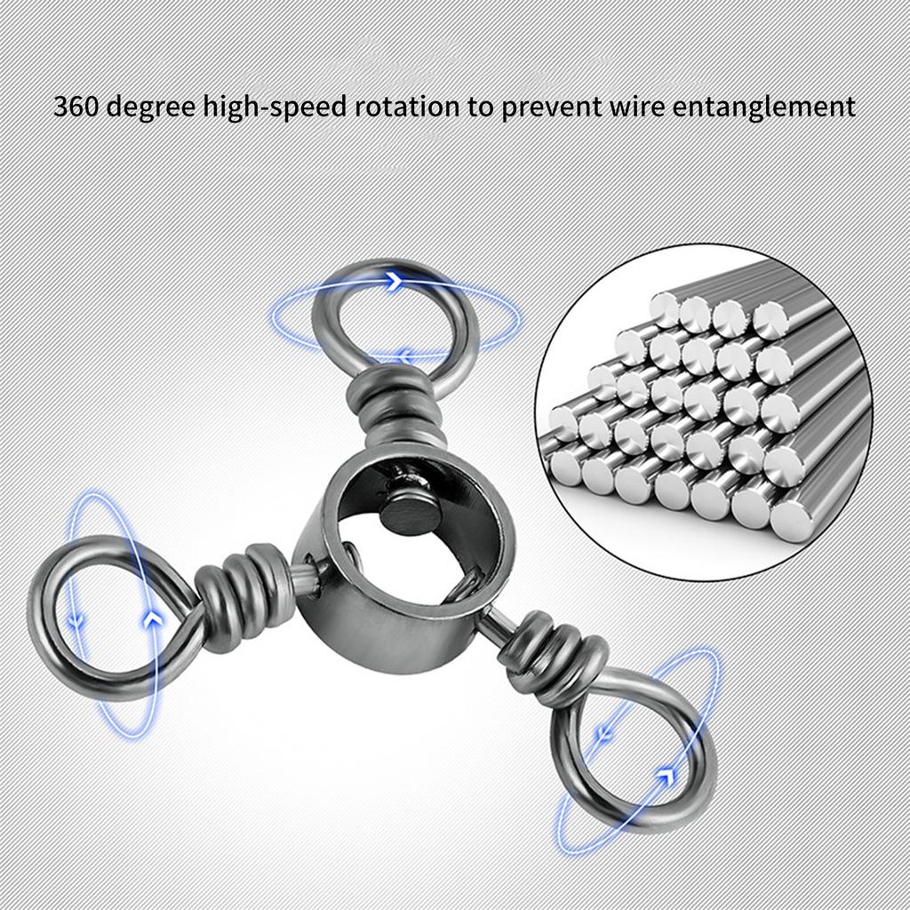 Fishing Tackle Accessories Fishing Connector Swivels Crossline Swivels Trolling Line Connector 3 Way Fishing Swivels