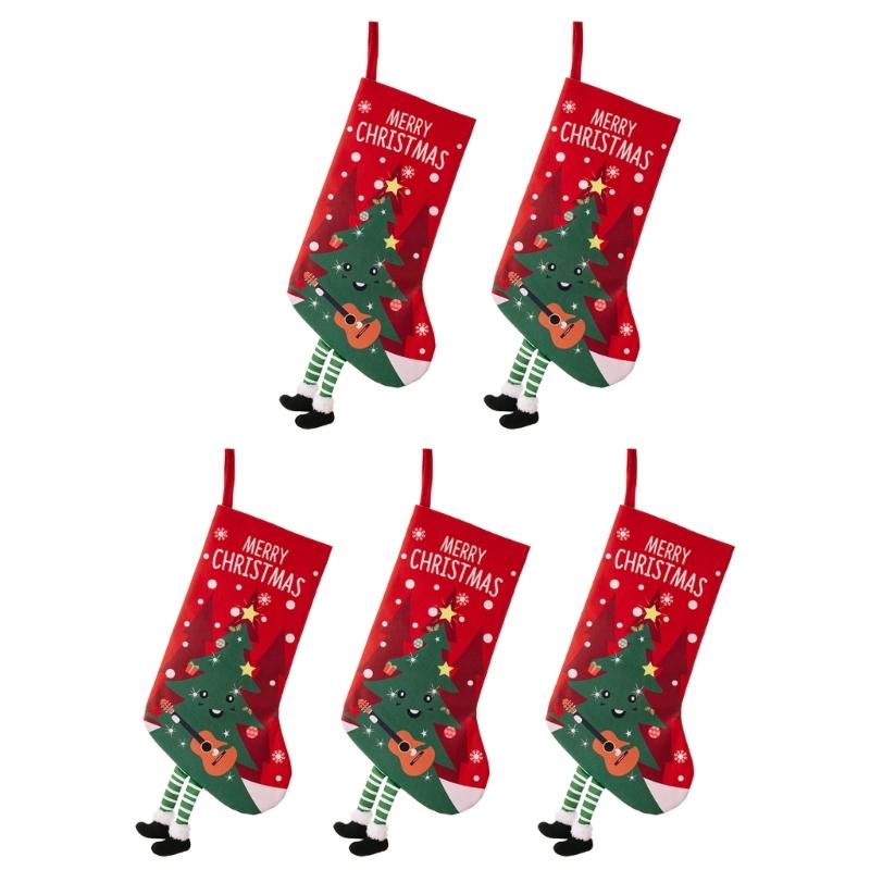 Stylish Christmas Stockings with Plush Texture for Seasonal Fireplaces Hangings Checkered Holiday Decors