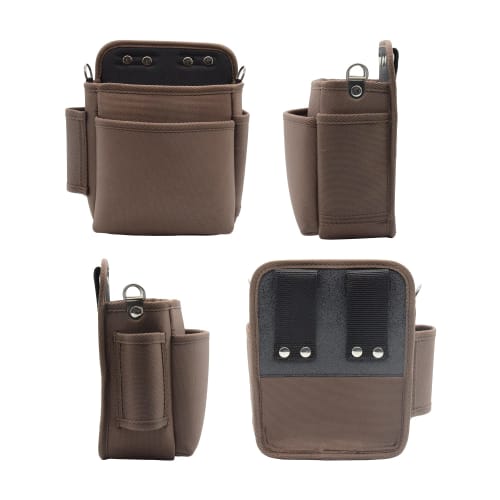 Yumeen Waist Bag, Electrician/Gardening Tool Bag with Nail Pouch, Temporary Frame, and Lid, Lightweight DIY Two-Tier Tool Bag with Small Organizer and