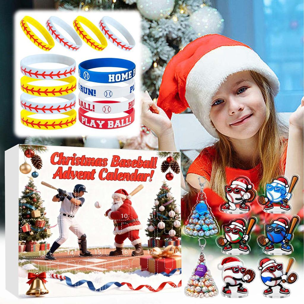 23d Christmas Advent Calendar, Baseball Toys For Kids And Teens, Surprise Gift Boxes For Boys, Girls, And Teens, Baseball Accessories And Decorations