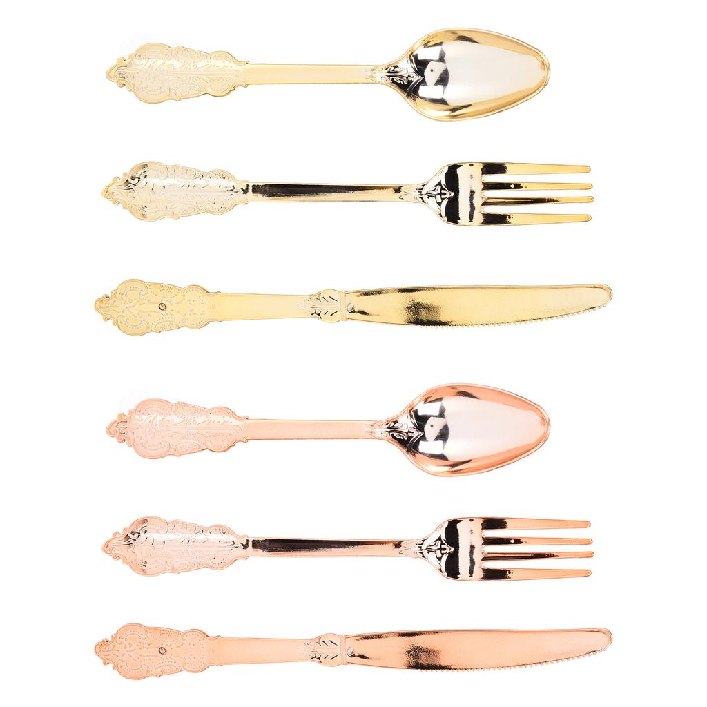 36pcs Plastic Silverware Strong Sturdy Portable Picnic Spoons Fork for Party Festival