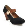 Custom Mary Jane Pumps Shoes Women 2025 New Autumn Thick Heel 7.5cm Contrast Color Office Lady Work Shoes Female Pumps WSH5249