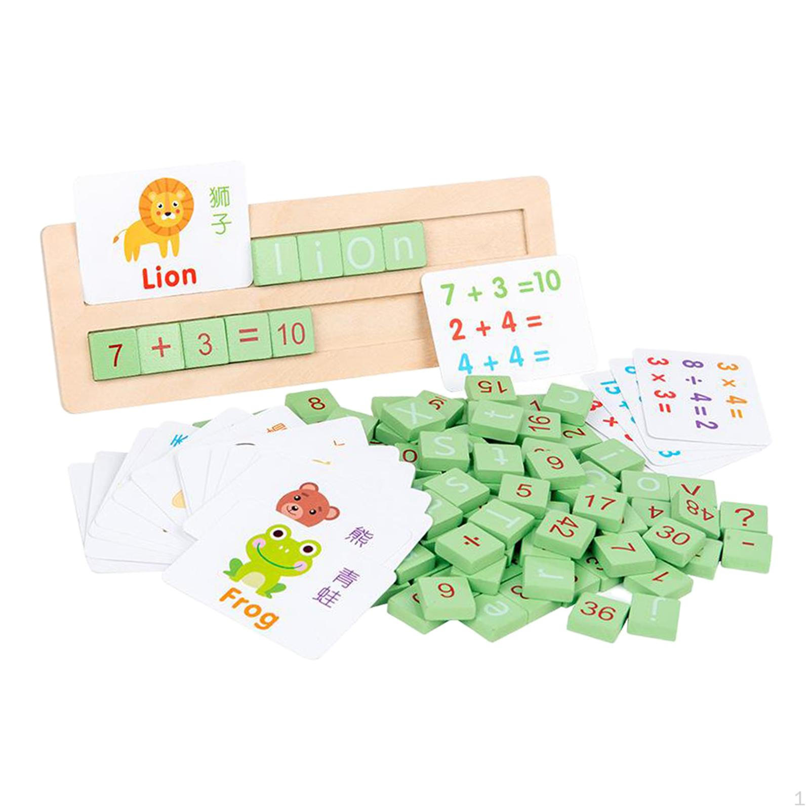 Alphabet Math Flash Cards for Toddlers Words Spelling Recognition Matching Letter Game