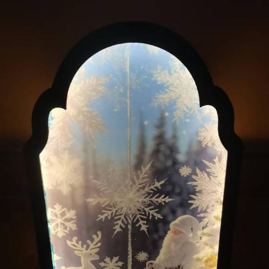 Ornement de Noël Port USB Miroir Hologramme Ambiance Festive Décoration de Noël Scintillante Décoration de Fête à la Maison Décor de Vacances